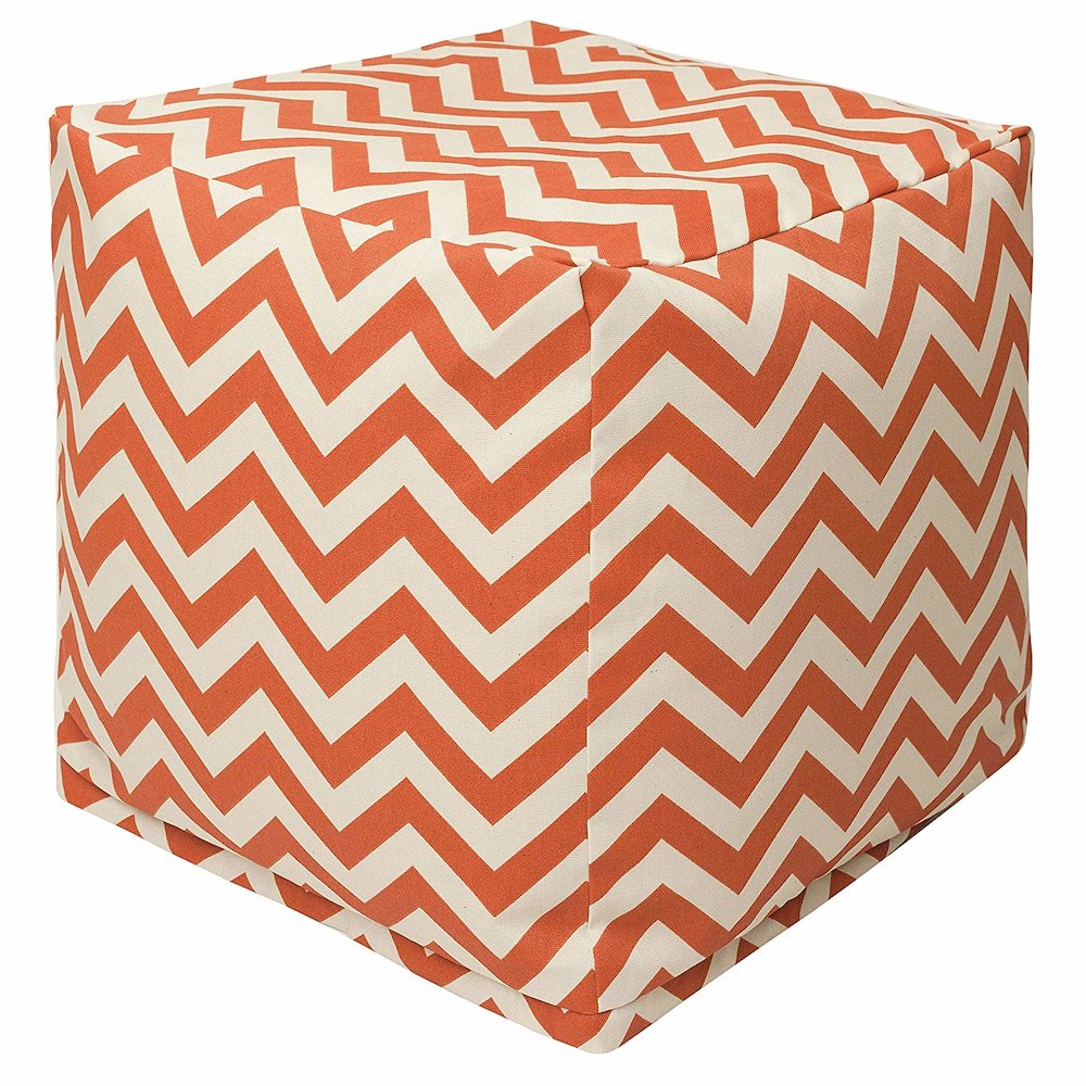 Majestic Home Goods Cube Pouf Chevron Burnt Orange. Picture 1
