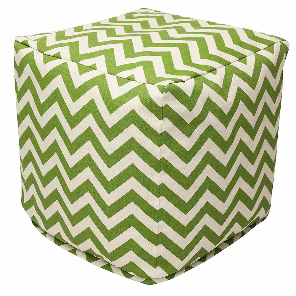 Majestic Home Goods Cube Pouf Chevron Sage. Picture 1
