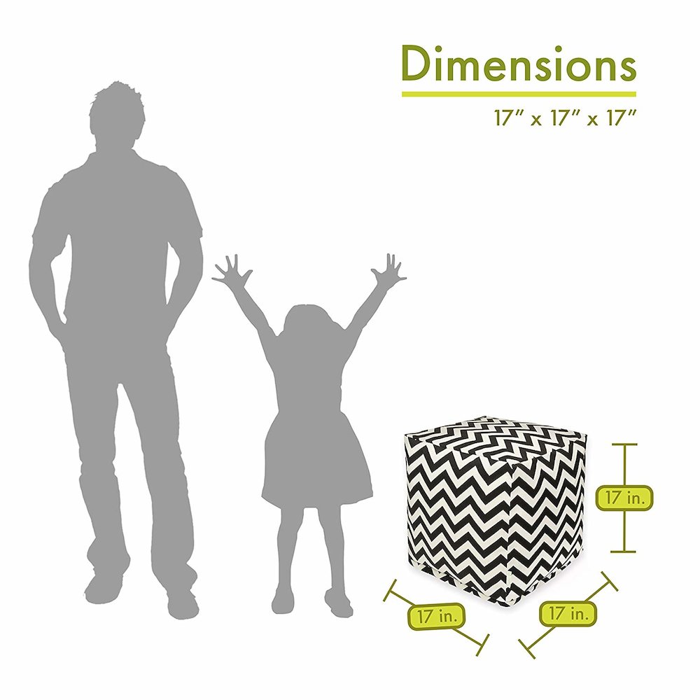 Majestic Home Goods Cube Pouf Chevron Black. Picture 2