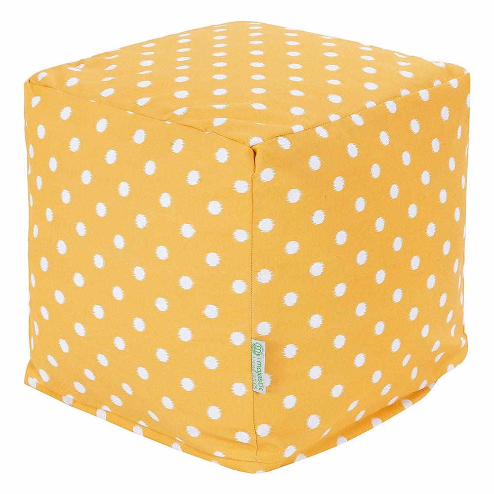 Majestic Home Goods Cube Pouf Ikat Dot Citrus. Picture 1