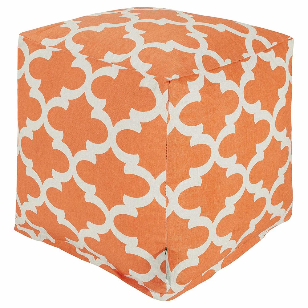 Majestic Home Goods Cube Pouf Trellis Peach. Picture 1
