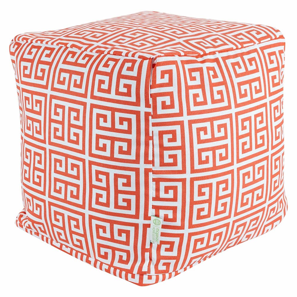 Majestic Home Goods Cube Pouf Towers Orange. Picture 1
