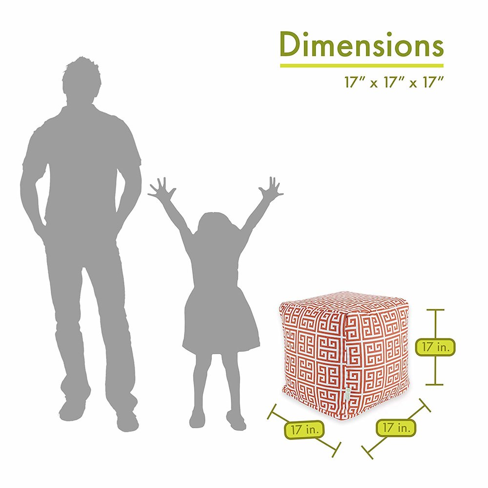 Majestic Home Goods Cube Pouf Towers Orange. Picture 2