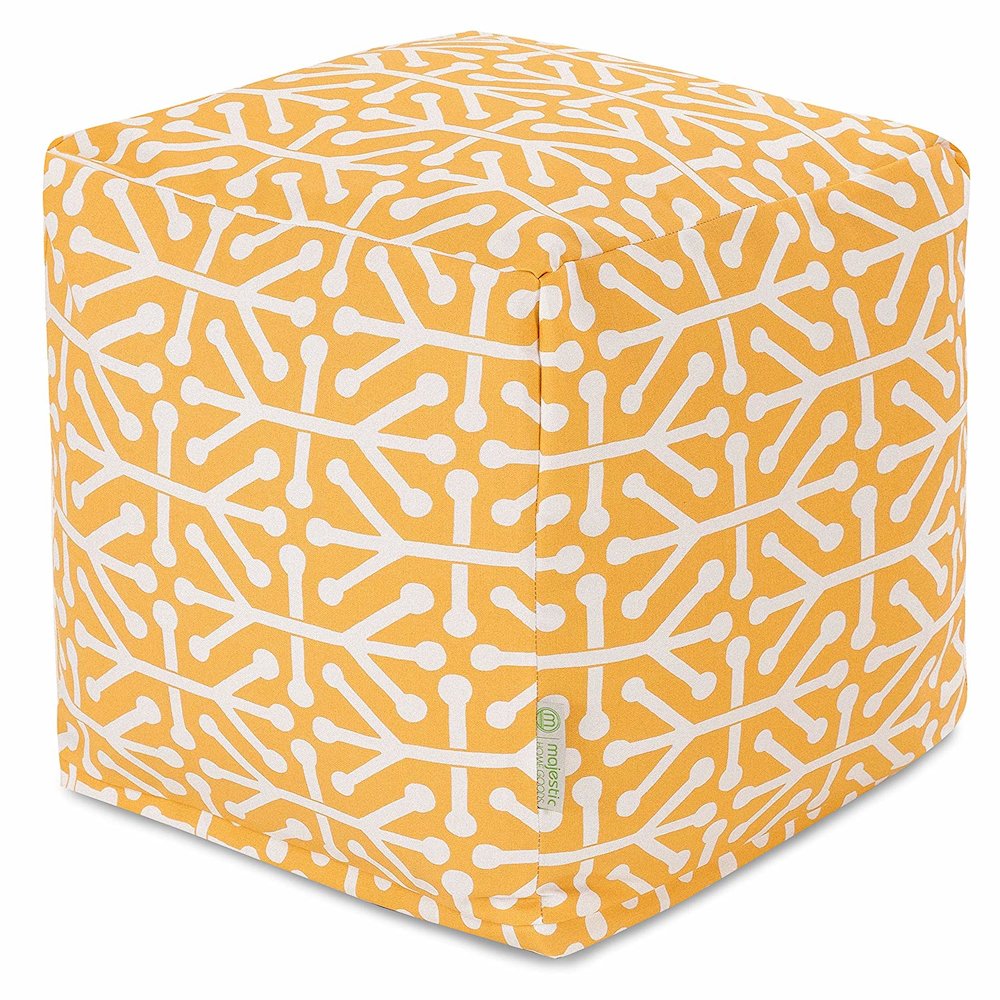Majestic Home Goods Cube Pouf Aruba Citrus. Picture 1