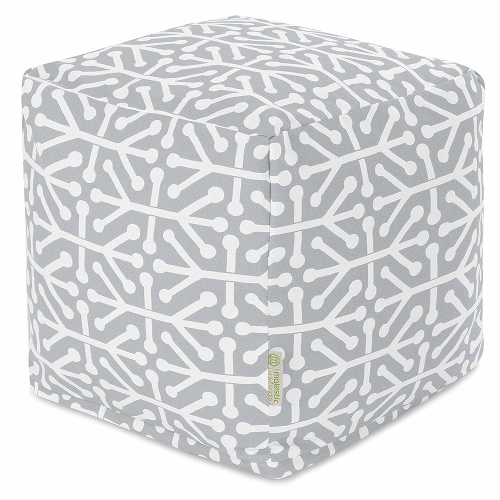 Majestic Home Goods Cube Pouf Aruba Gray. Picture 1
