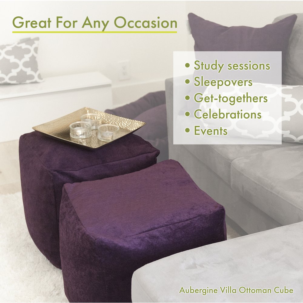 Majestic Home Goods Cube Pouf Aruba Pacific. Picture 5