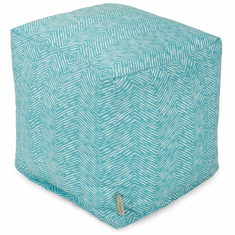 Majestic Home Goods Cube Pouf South West Teal. Picture 1