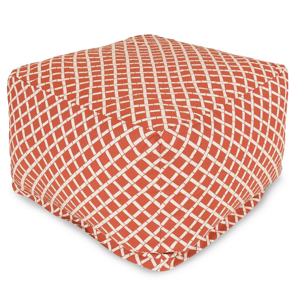 Majestic Home Goods Ottoman Pouf Bamboo Burnt Orange. Picture 1