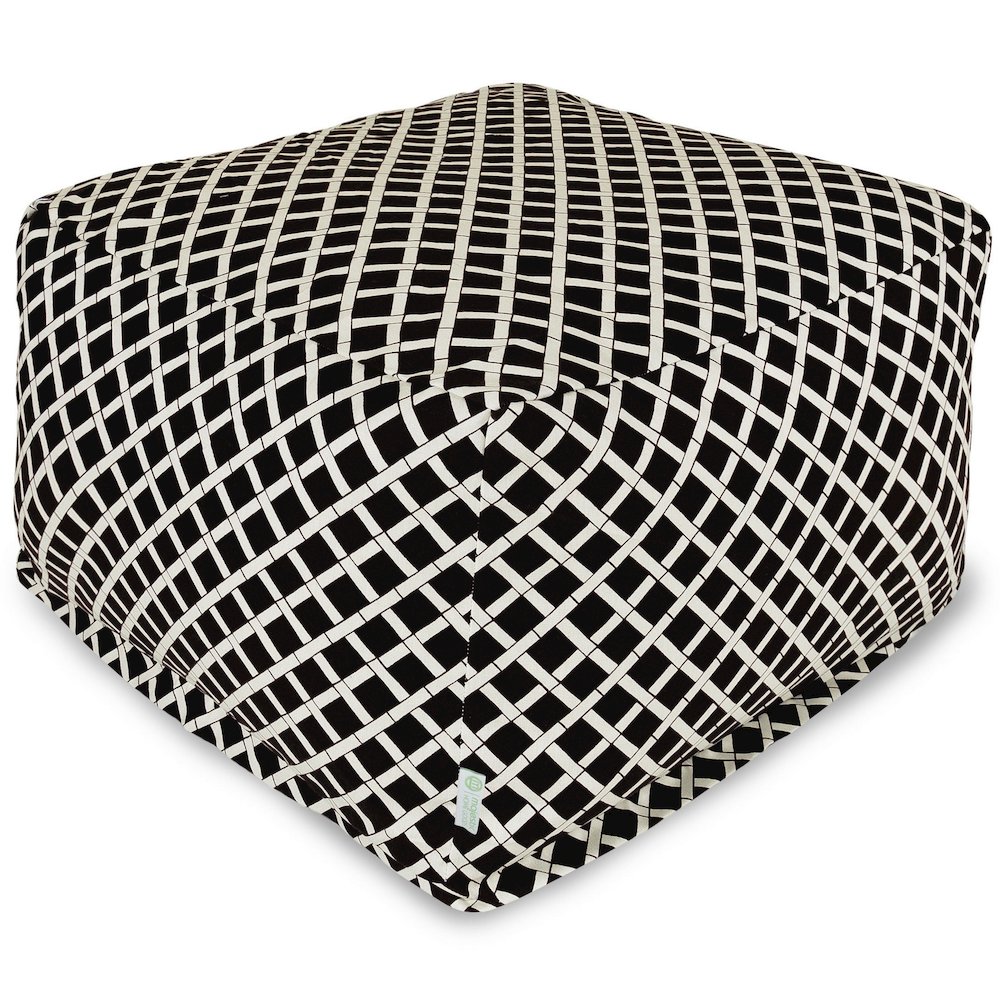 Majestic Home Goods Ottoman Pouf Bamboo Black. Picture 1
