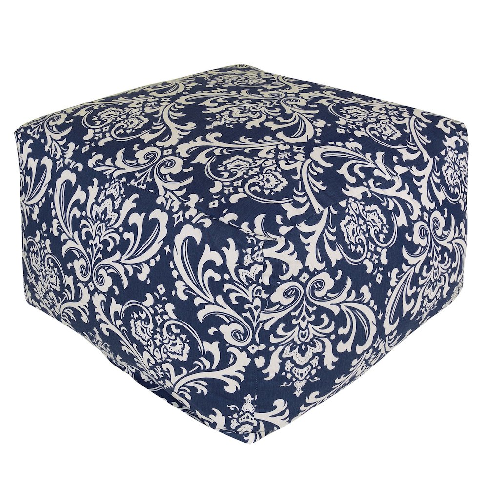 Majestic Home Goods Ottoman Pouf French Quarter Navy. Picture 1