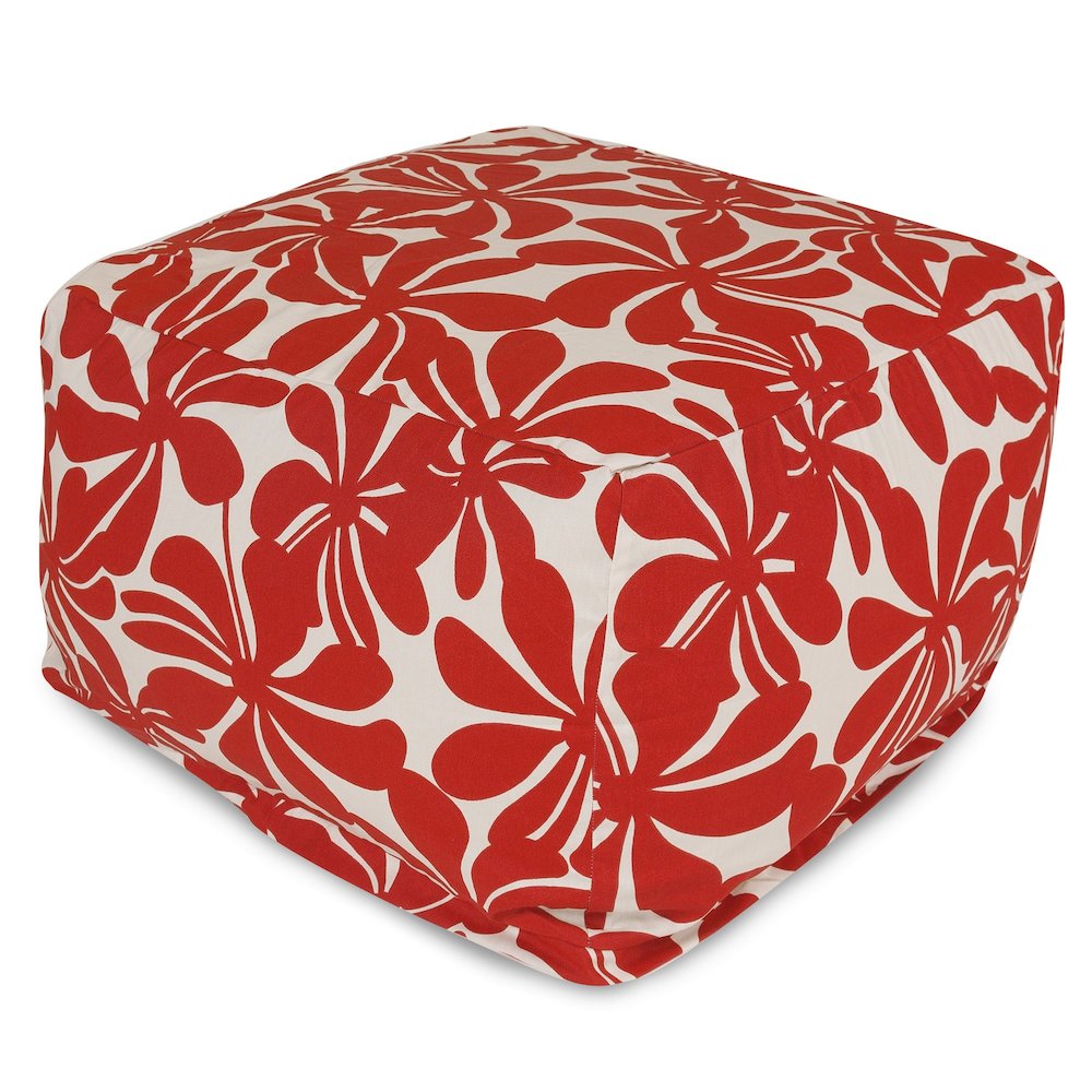 Majestic Home Goods Ottoman Pouf Plantation Red. Picture 1