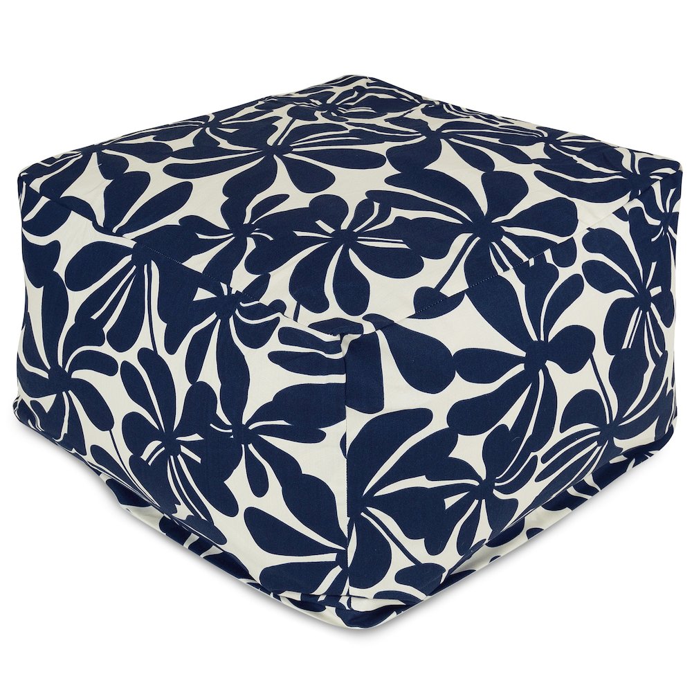 Majestic Home Goods Ottoman Pouf Plantation Navy. Picture 1
