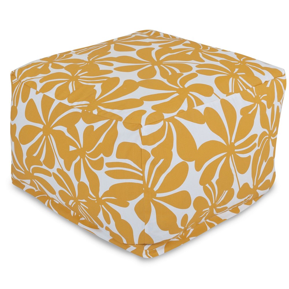 Majestic Home Goods Ottoman Pouf Plantation Yellow. Picture 1