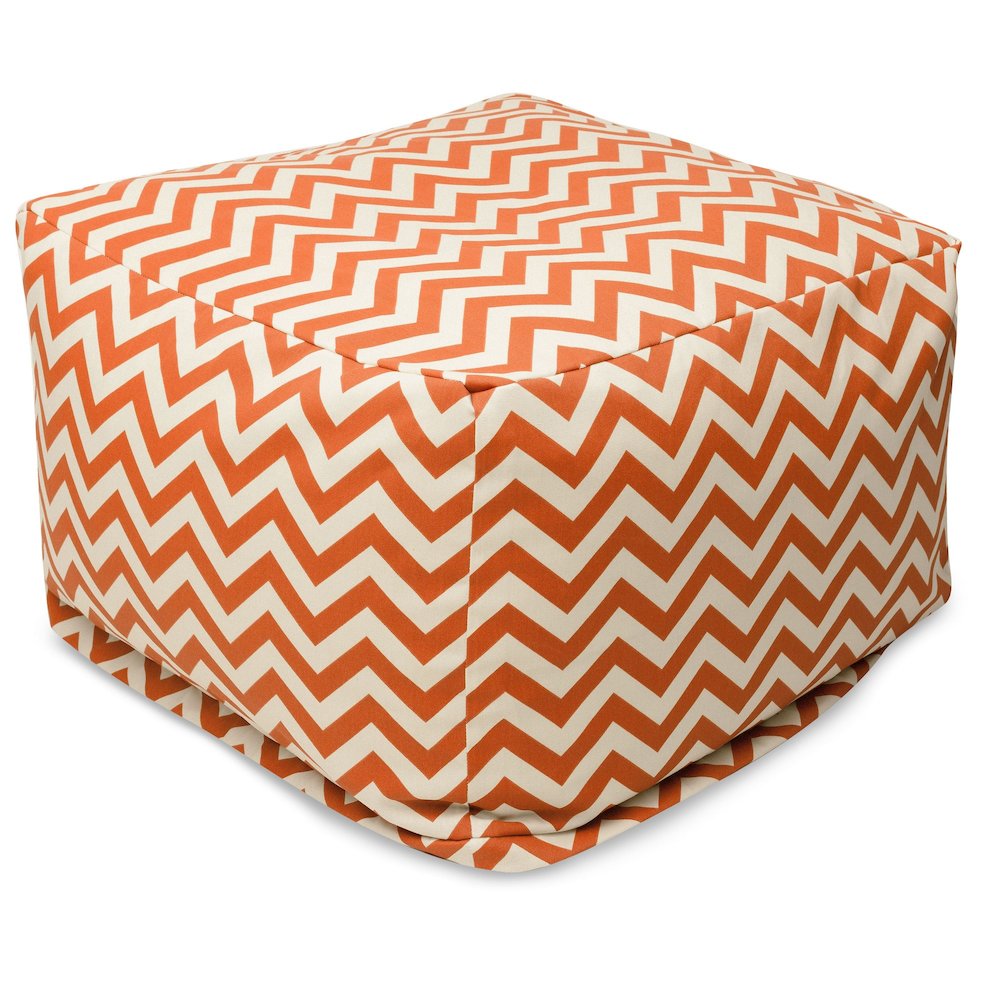 Majestic Home Goods Ottoman Pouf Chevron Burnt Orange. Picture 1