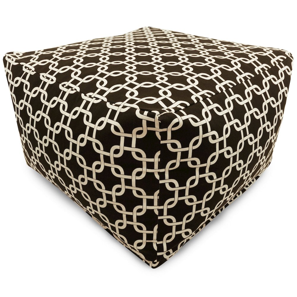 Majestic Home Goods Ottoman Pouf Links Black. Picture 1