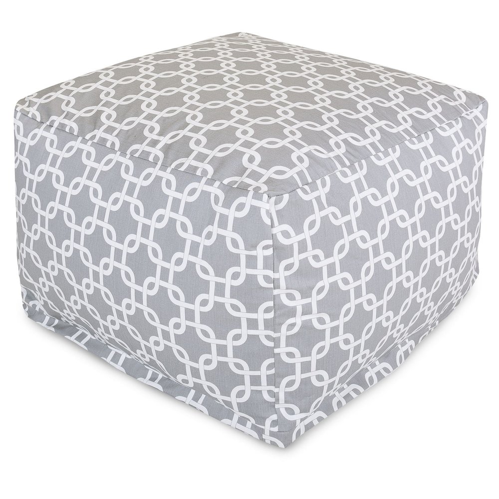 Majestic Home Goods Ottoman Pouf Links Gray. Picture 1