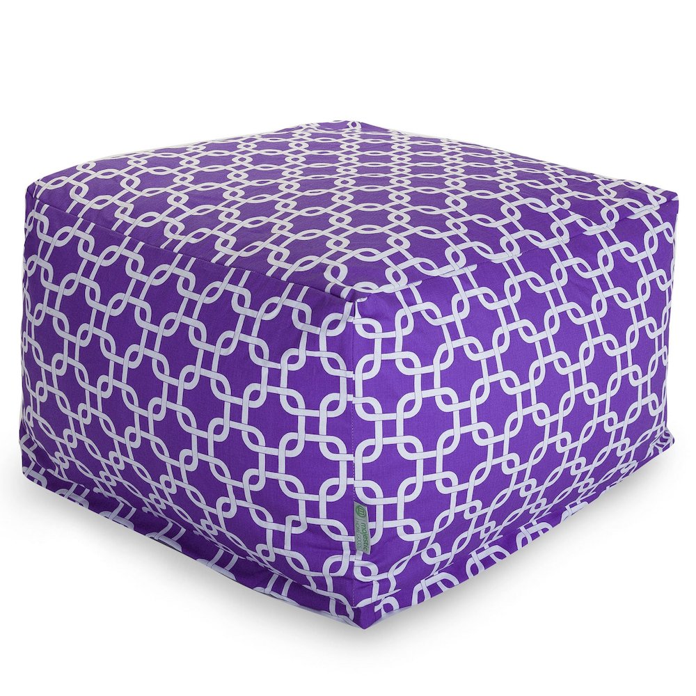 Majestic Home Goods Ottoman Pouf Links Purple. Picture 1
