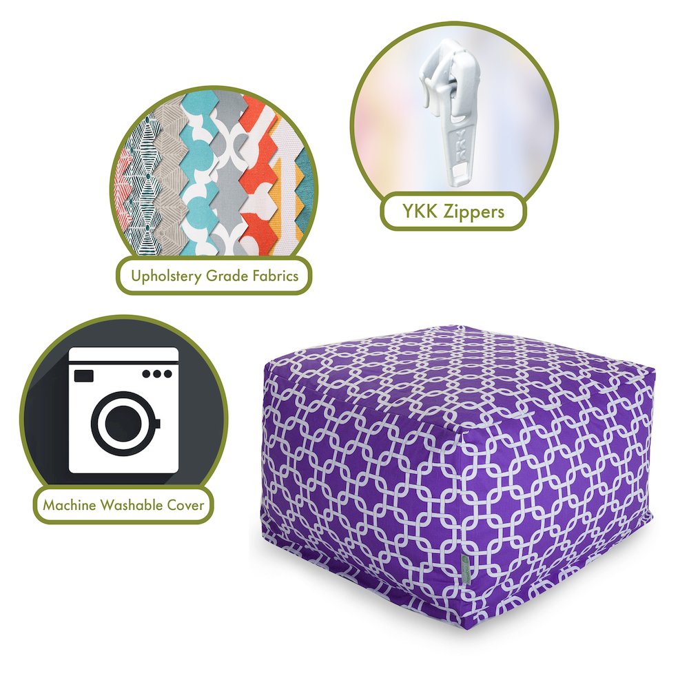 Majestic Home Goods Ottoman Pouf Links Purple. Picture 2