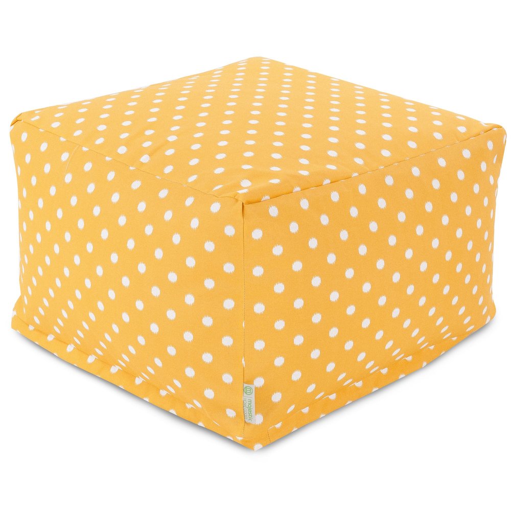 Majestic Home Goods Ottoman Pouf Ikat Dot Citrus. Picture 1