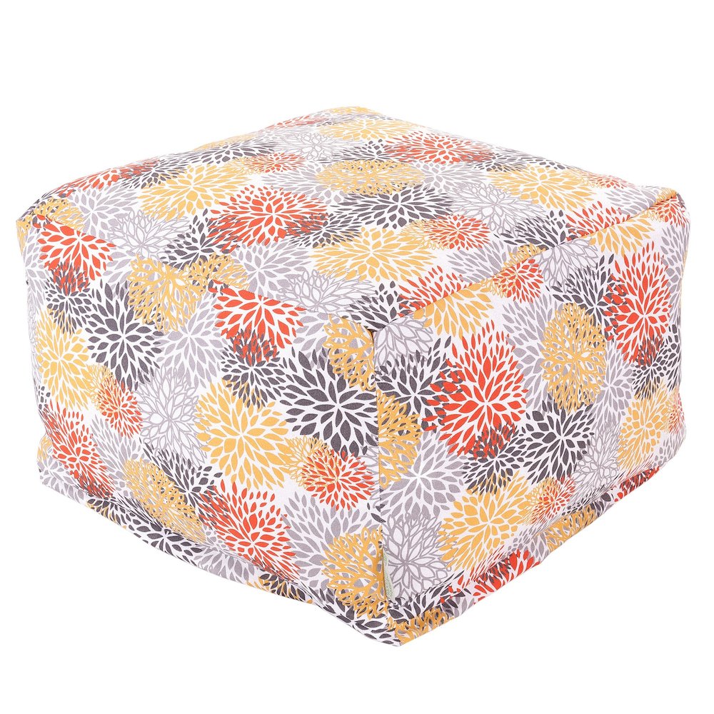 Majestic Home Goods Ottoman Pouf Blooms Citrus. Picture 1