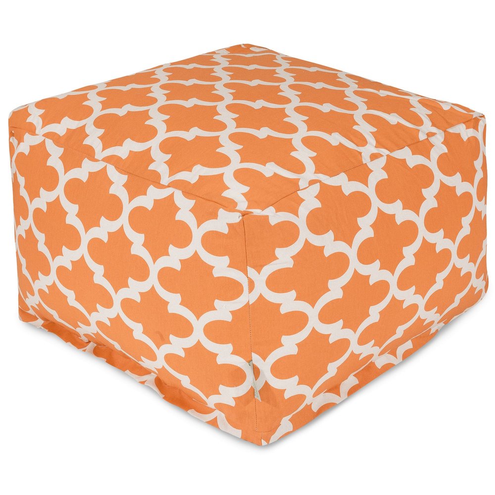 Majestic Home Goods Ottoman Pouf Trellis Peach. Picture 1