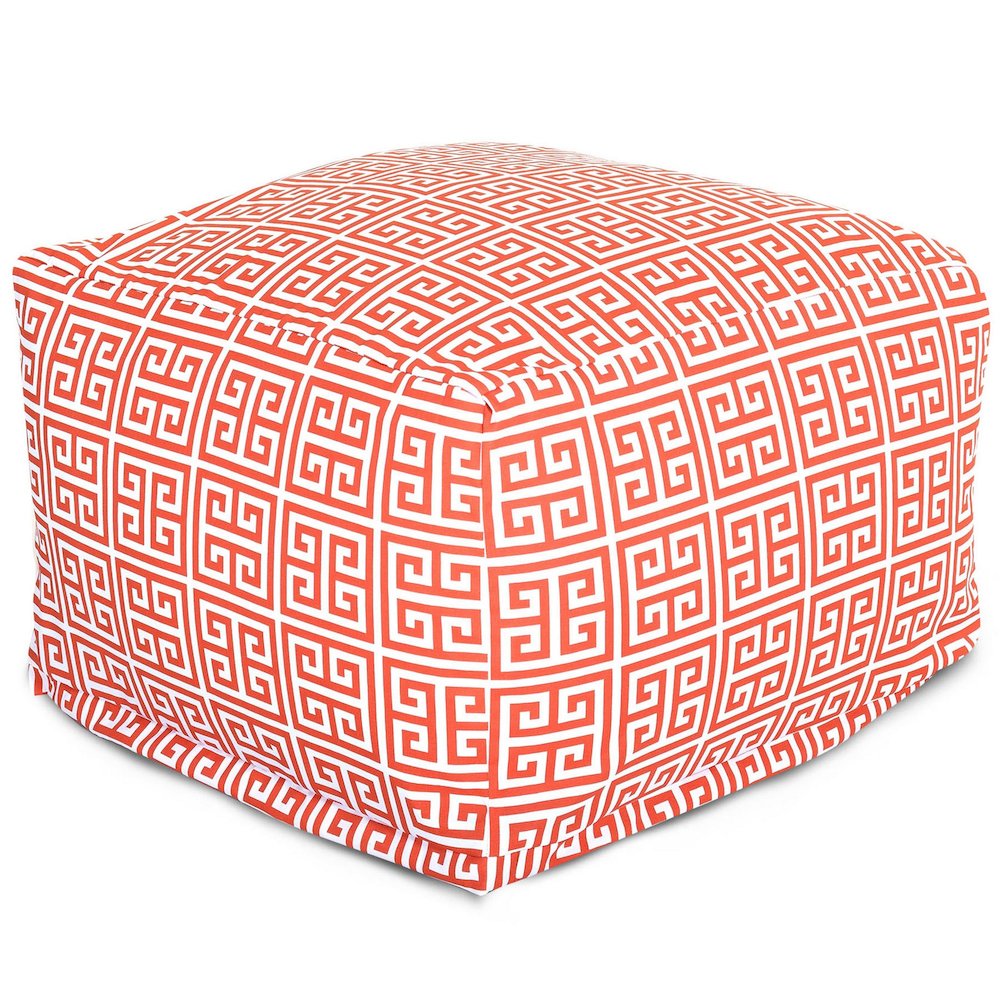 Majestic Home Goods Ottoman Pouf Towers Orange. Picture 1