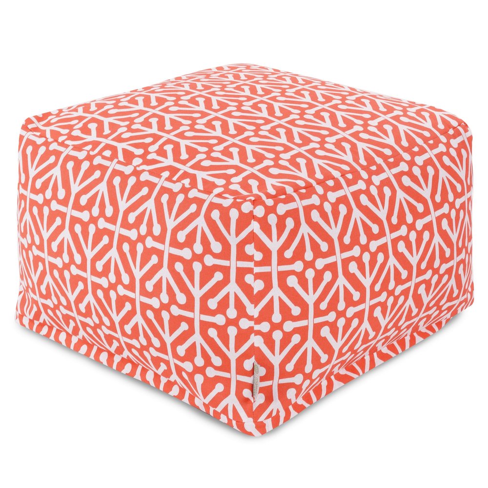 Majestic Home Goods Ottoman Pouf Aruba Orange. Picture 1