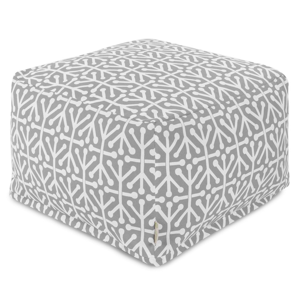 Majestic Home Goods Ottoman Pouf Aruba Gray. Picture 1