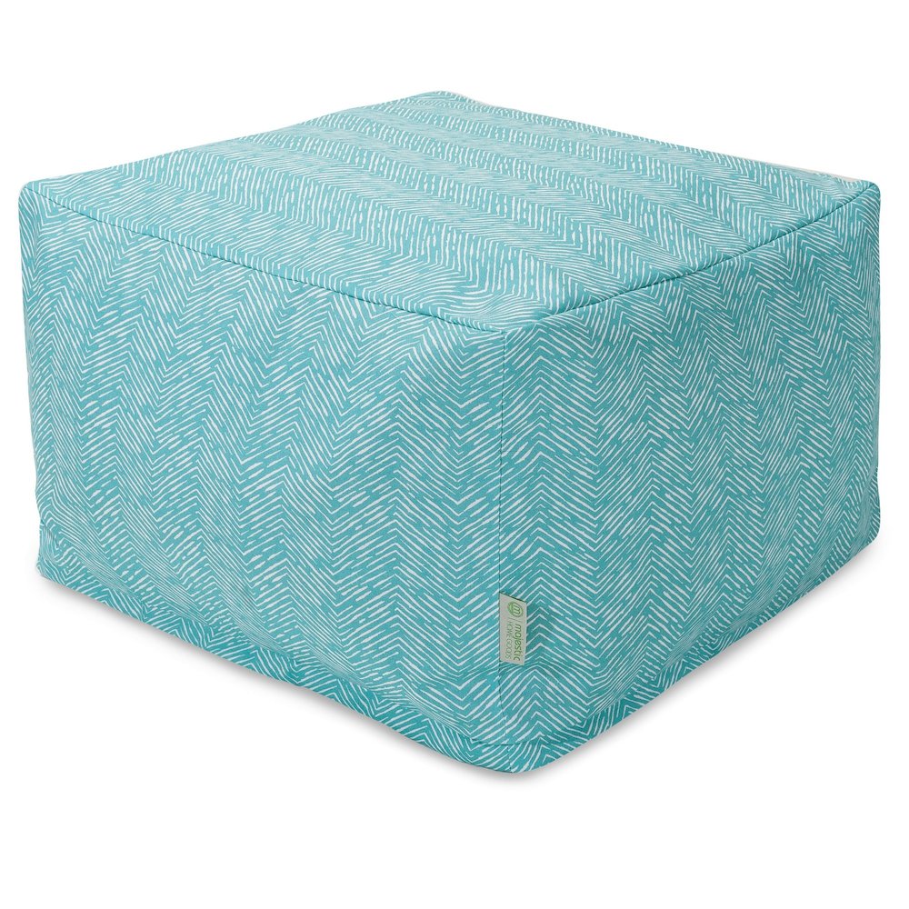 Majestic Home Goods Ottoman Pouf South West Teal. Picture 1