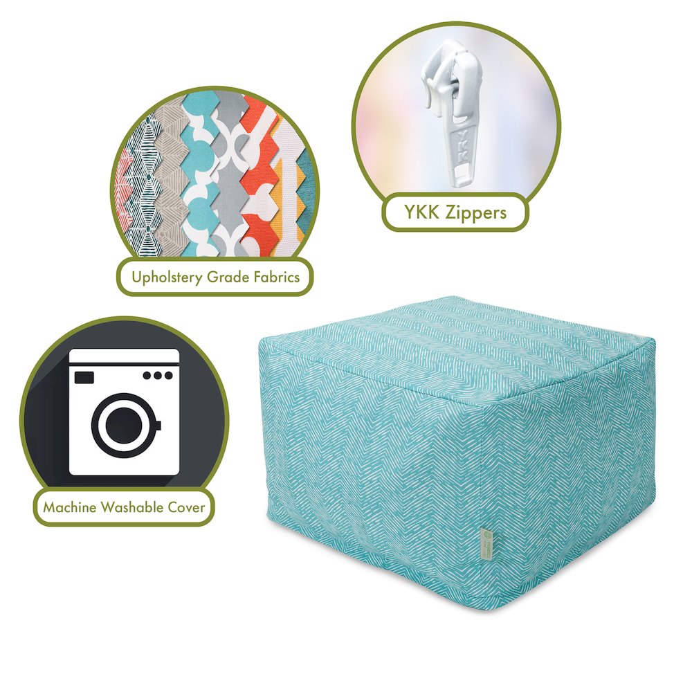 Majestic Home Goods Ottoman Pouf South West Teal. Picture 2