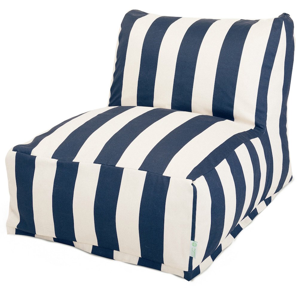 Majestic Home Goods Chair Lounger Vertical Stripe Navy. Picture 1