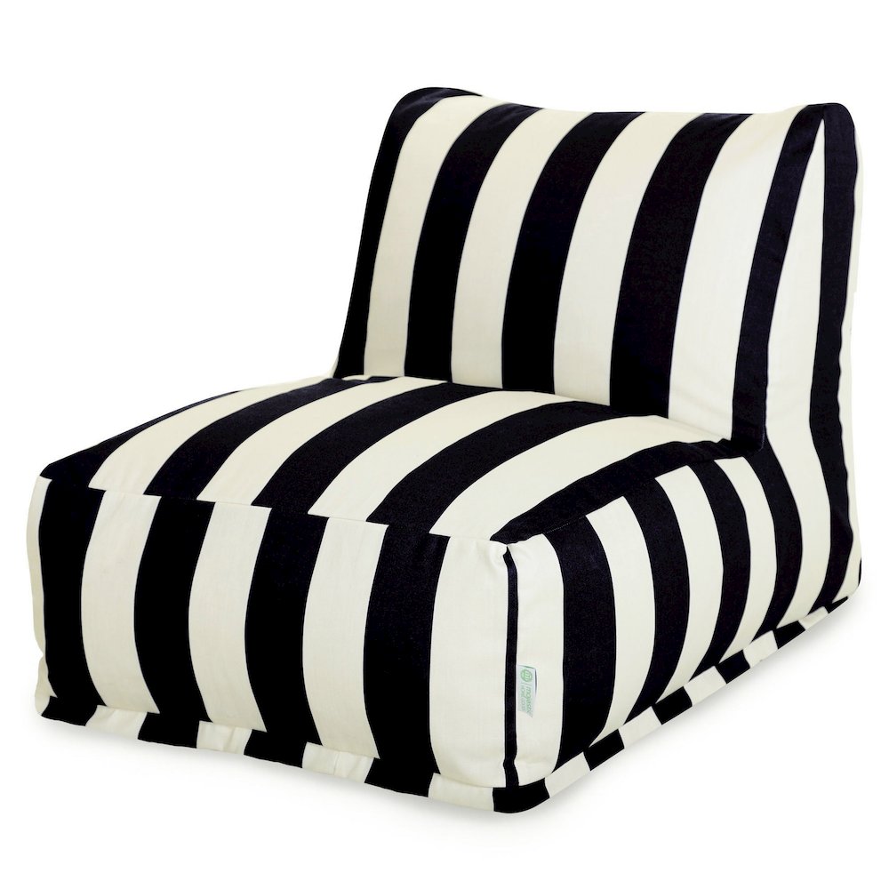 Majestic Home Goods Chair Lounger Vertical Stripe Black. Picture 1