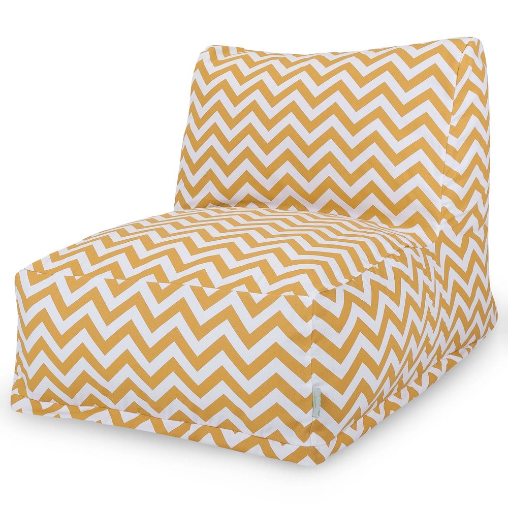 Majestic Home Goods Chair Lounger Chevron Yellow. Picture 1