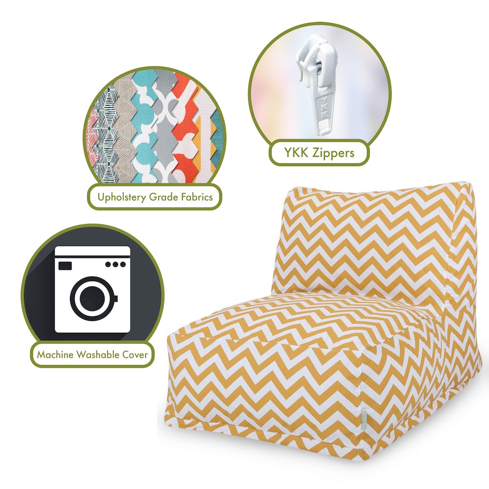 Majestic Home Goods Chair Lounger Chevron Yellow. Picture 2