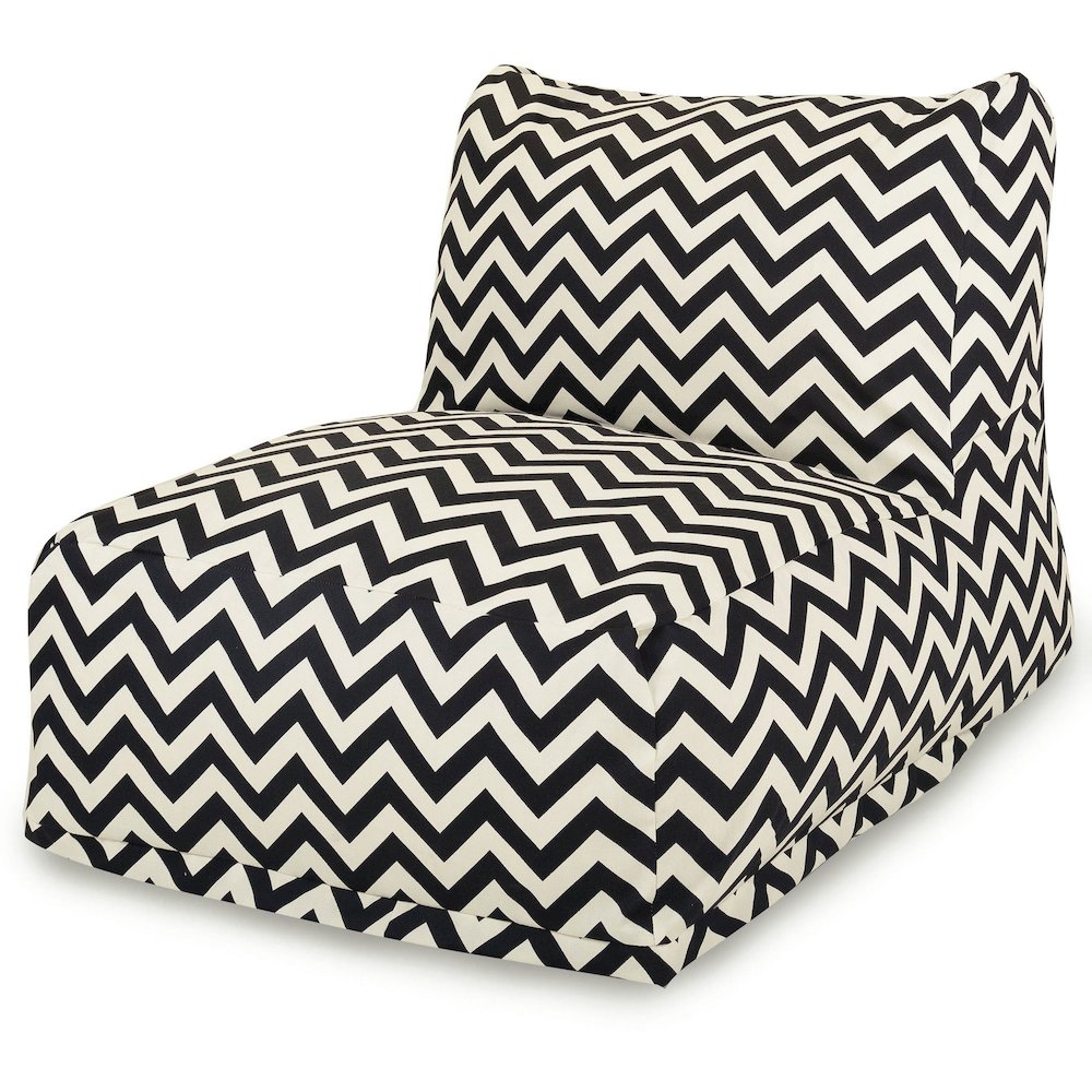 Majestic Home Goods Chair Lounger Chevron Black. Picture 1