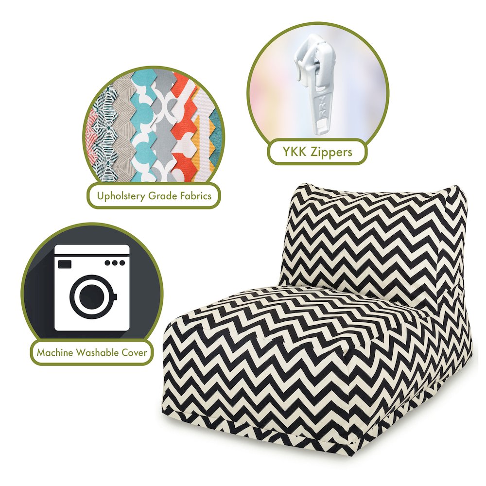 Majestic Home Goods Chair Lounger Chevron Black. Picture 2