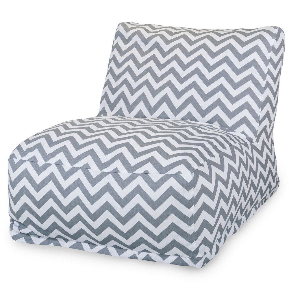 Majestic Home Goods Chair Lounger Chevron Gray. Picture 1