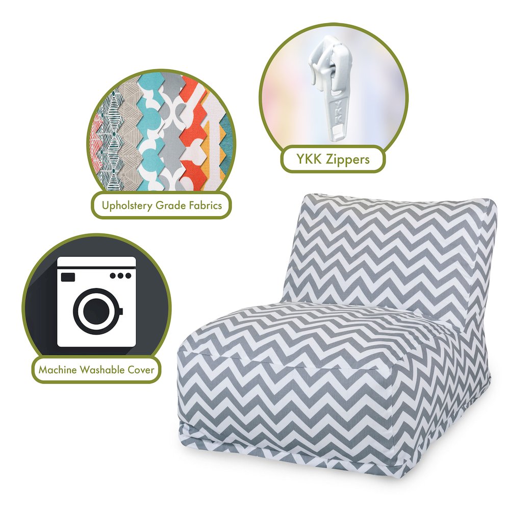 Majestic Home Goods Chair Lounger Chevron Gray. Picture 2