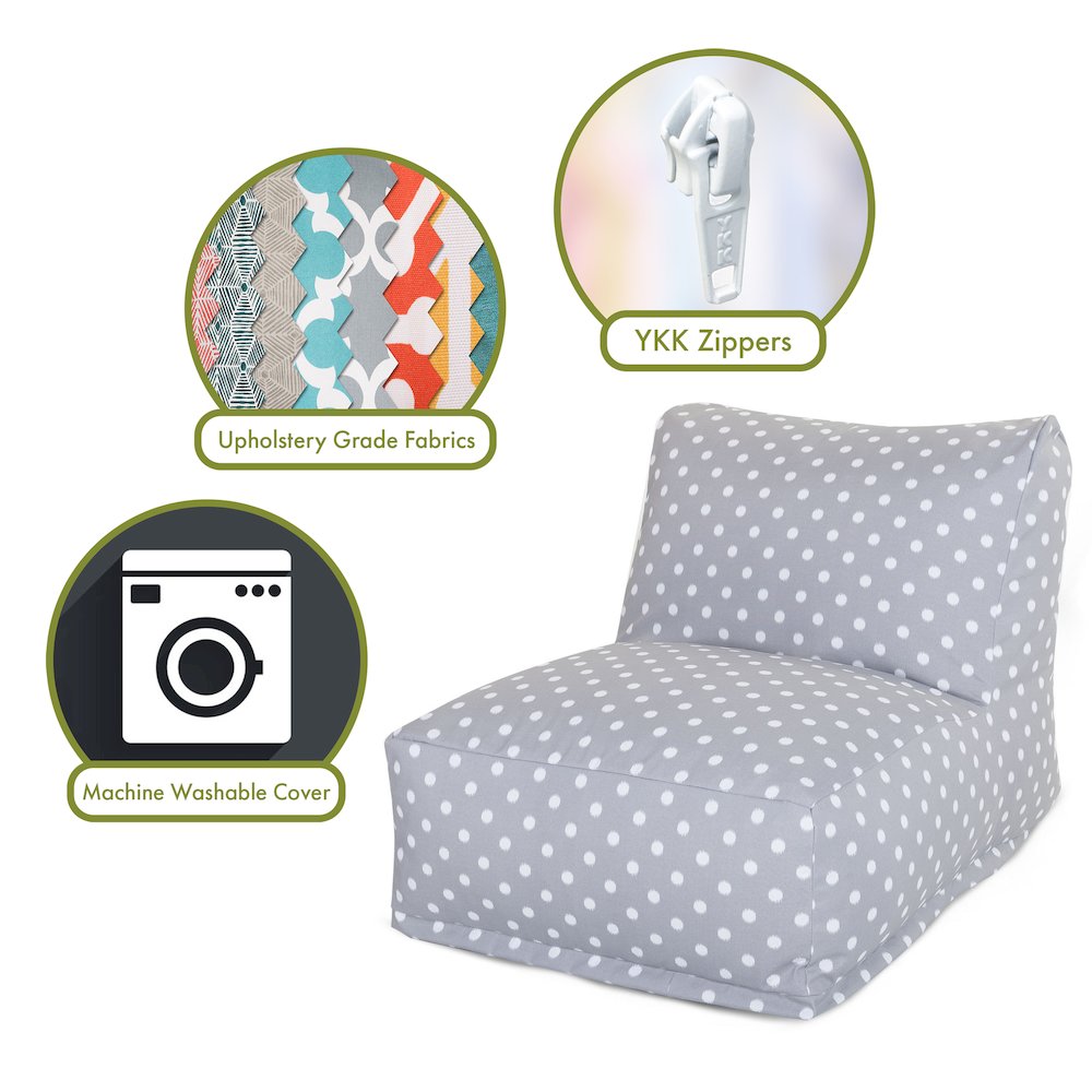 Majestic Home Goods Chair Lounger Ikat Dot Gray. Picture 2