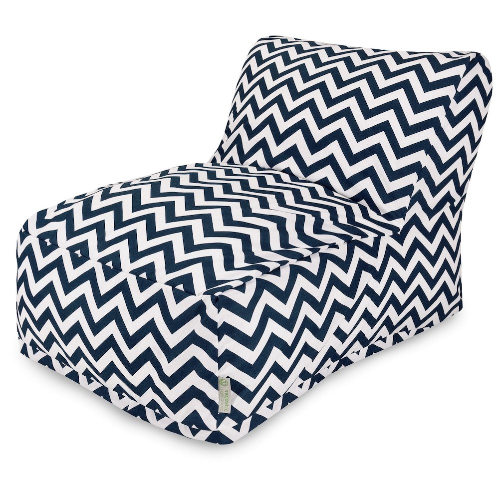 Majestic Home Goods Chair Lounger Chevron Navy. Picture 1