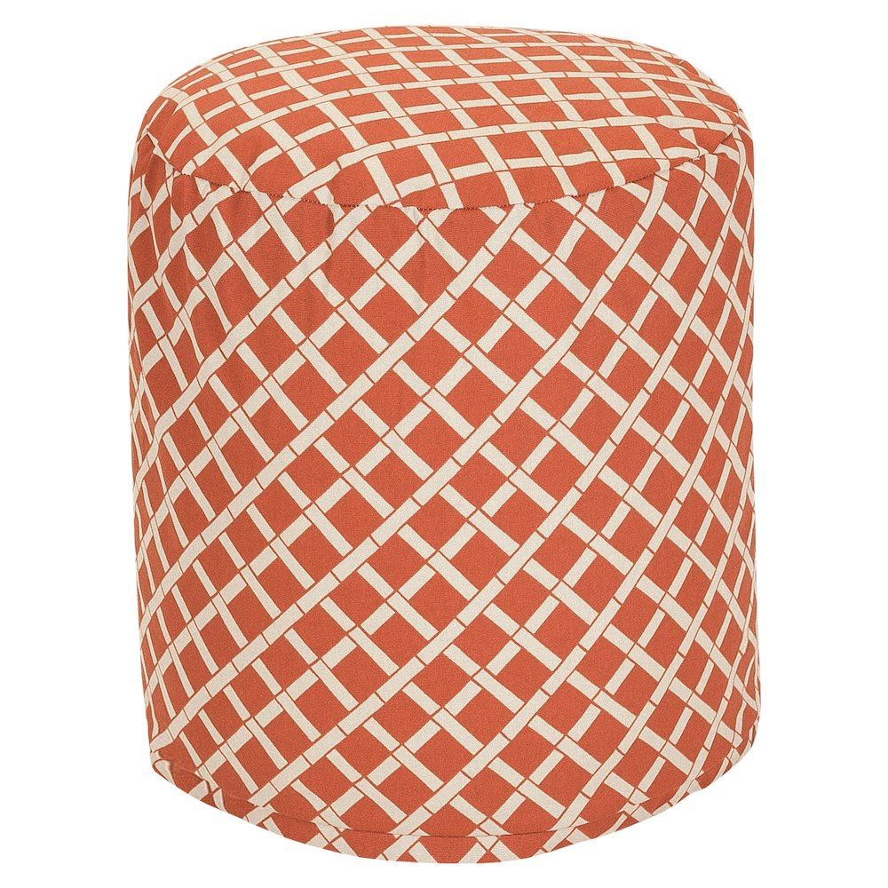 Majestic Home Goods Pouf Bamboo Burnt Orange. Picture 1