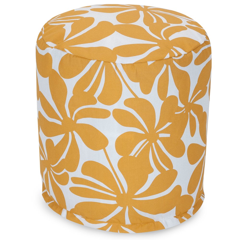 Majestic Home Goods Pouf Plantation Yellow. Picture 1