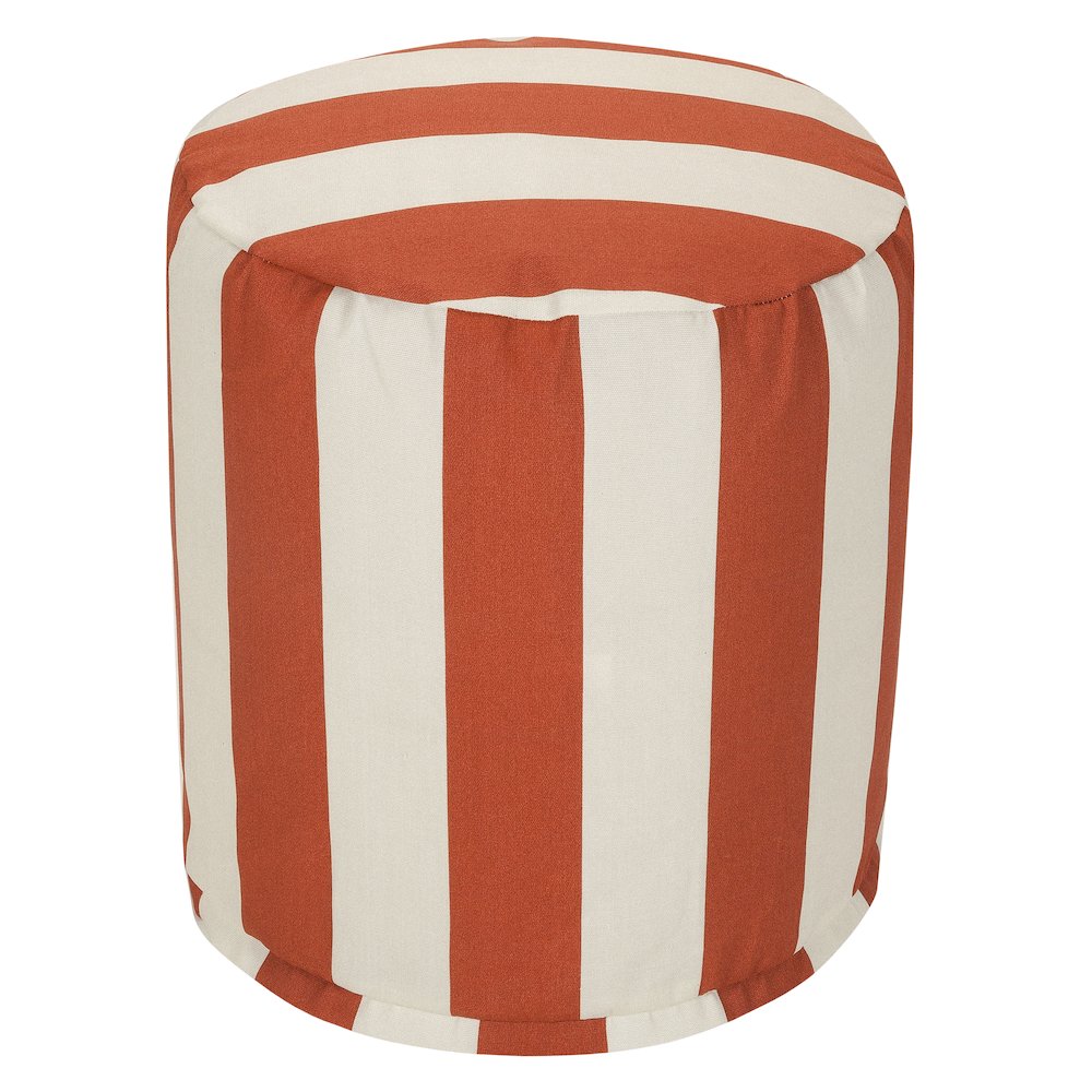 Majestic Home Goods Pouf Vertical Stripe Burnt Orange. Picture 1