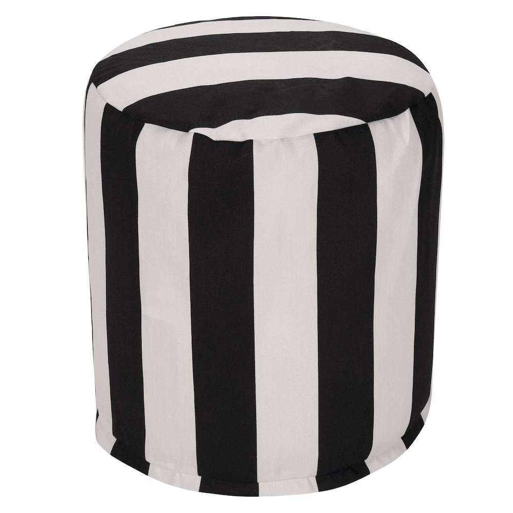 Majestic Home Goods Pouf Vertical Stripe Black. Picture 1