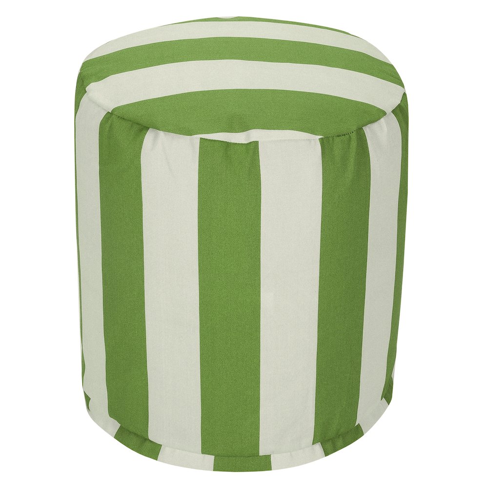 Majestic Home Goods Pouf Vertical Stripe Sage. Picture 1