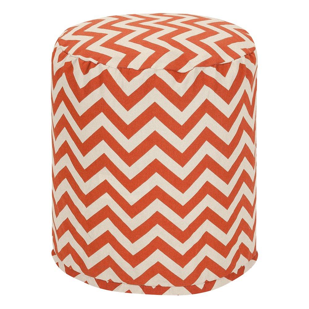 Majestic Home Goods Pouf Chevron Burnt Orange. Picture 1