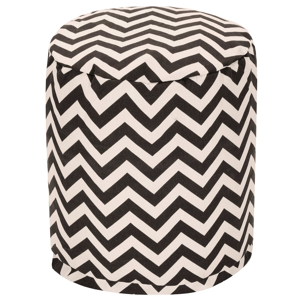 Majestic Home Goods Pouf Chevron Black. Picture 1