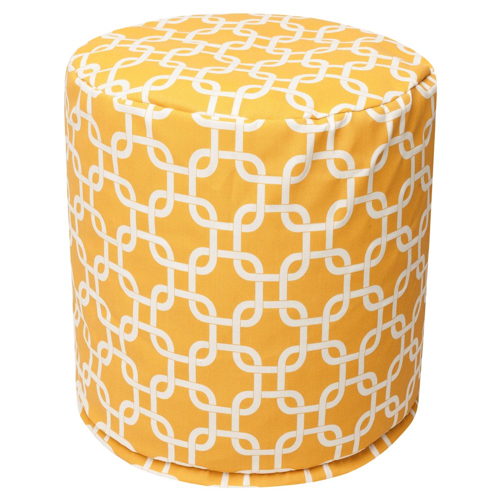 Majestic Home Goods Pouf Links Yellow. Picture 1