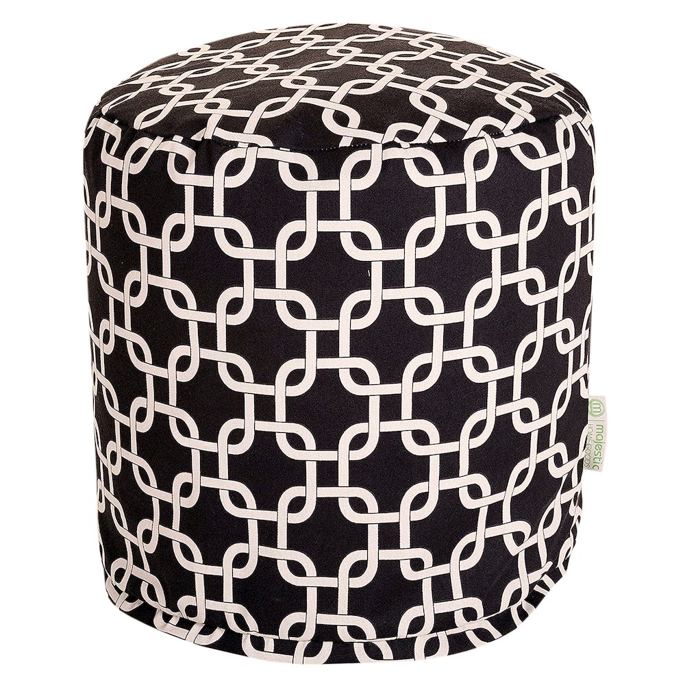 Majestic Home Goods Pouf Links Black. Picture 1