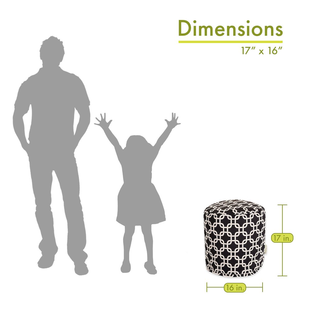 Majestic Home Goods Pouf Links Black. Picture 2